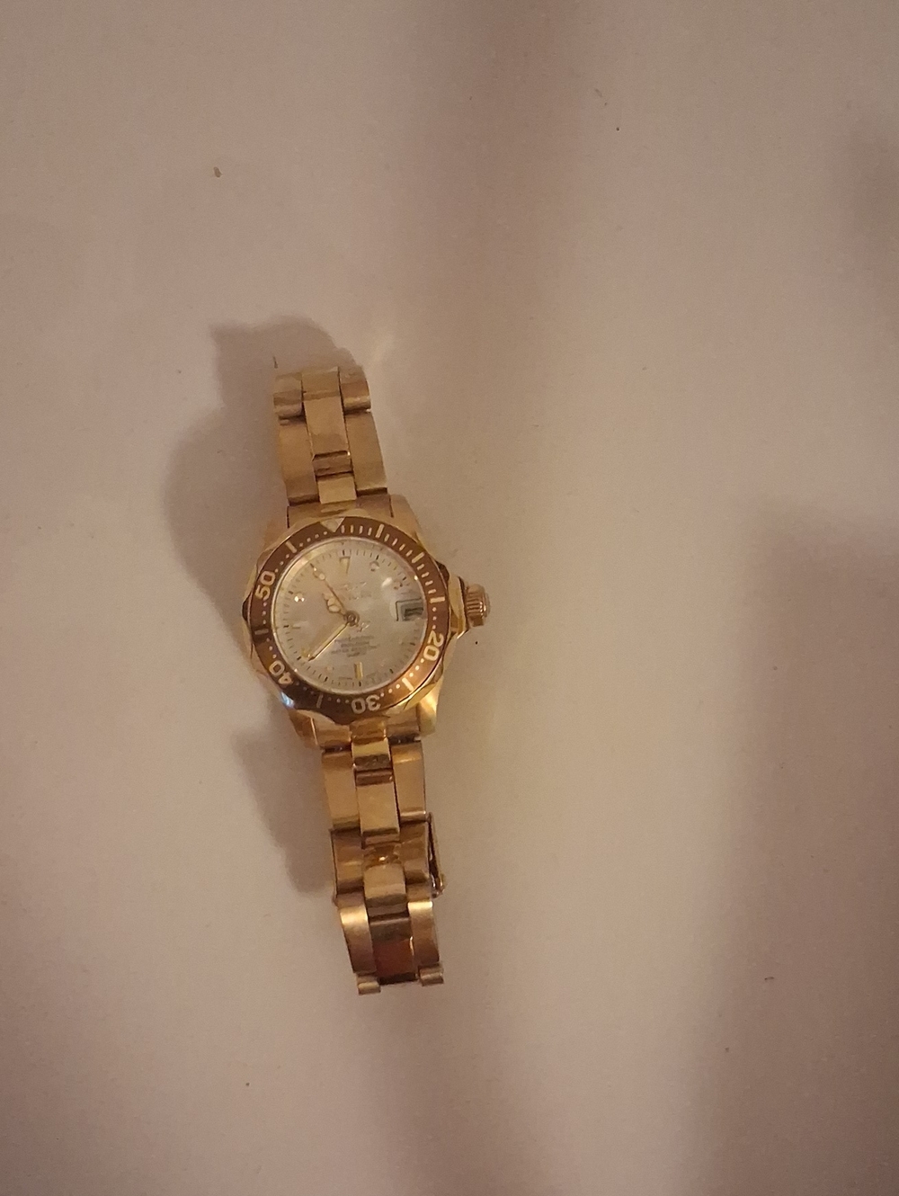 Invicta Gold-Tone Women's Bracelet Watch with Mother-of-Pearl Dial